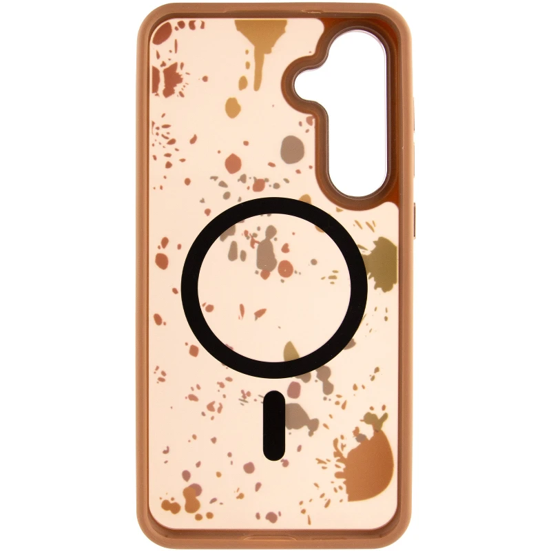 Чехол абстракция рисования с MagSafe для Samsung Galaxy S25 – Desert gold. Фото 4 из 6