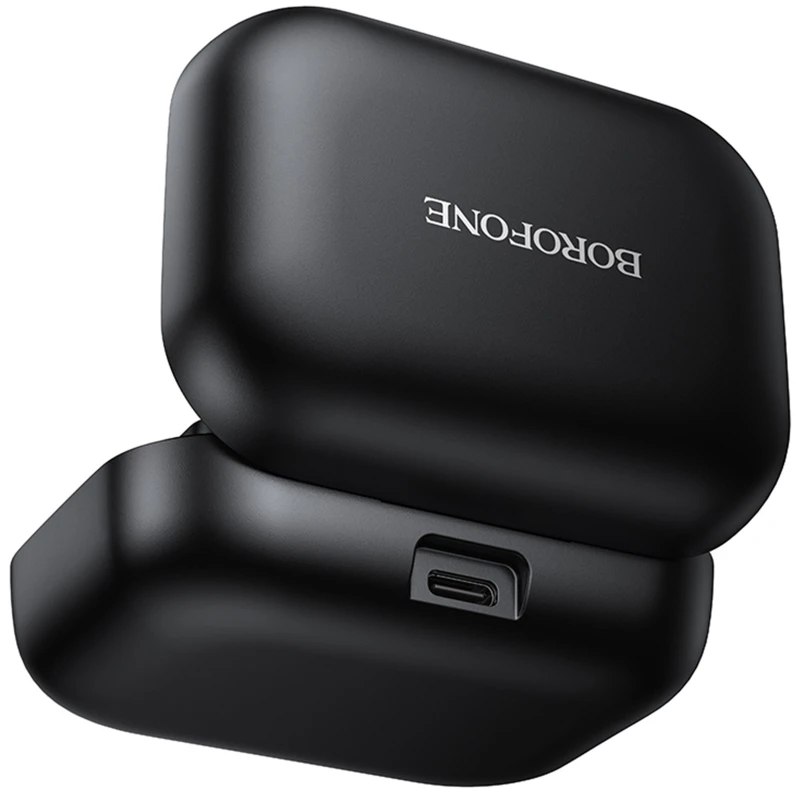 Петличный беспроводной микрофон Borofone BFK17 Lemai dual-mic Type-C – Black. Фото 3 из 7