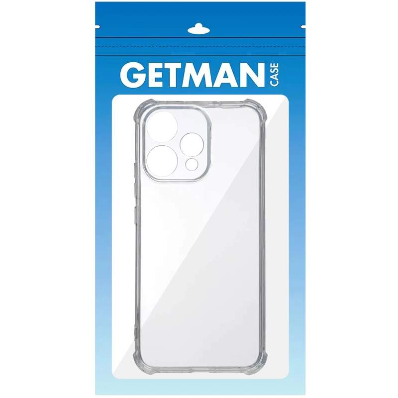 Ультратонкий силиконовый чехол GETMAN с крытыми бортами та камерою на Oppo Reno 15 – Бесцветный (прозрачный). Фото 2 из 2