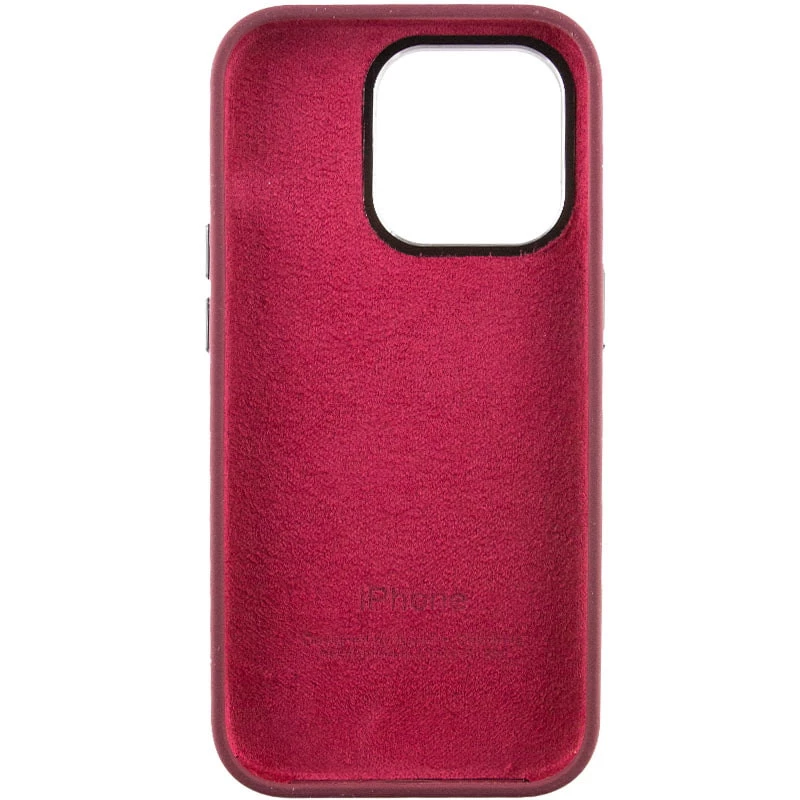 Чохол Silicone Case з металевими кнопками на Apple iPhone 13 Pro (6.1") – Бордовий / Plum. Фото 5 з 9