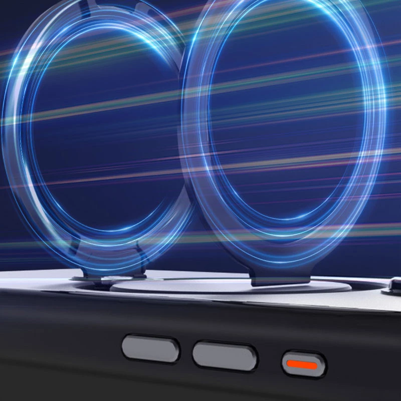 Кольоровий TPU+PC з металевими кнопками, кільцем та MagSafe на Apple iPhone 15 (6.1") – Black. Фото 5 з 10