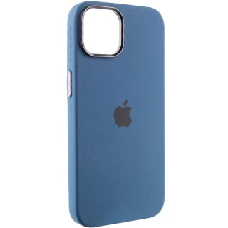 Чехол Silicone Case с металлическими кнопками для Apple iPhone 12 Pro Max (6.7") — Синий / StromBlue