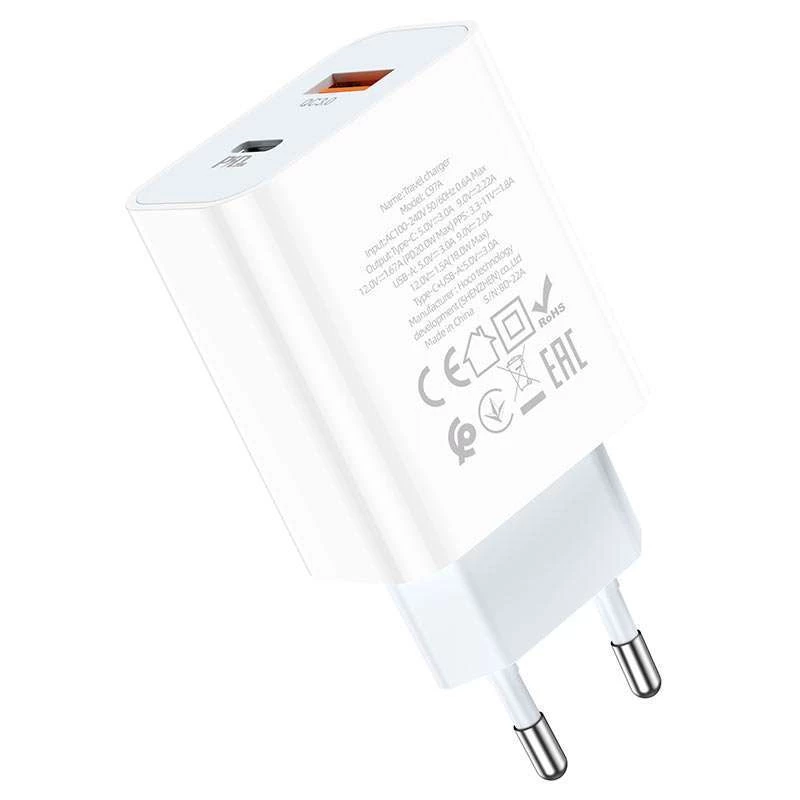 МЗП HOCO C97A PD20W+QC3.0 (1USB/1Type-C/3A) – Білий. Фото 5 з 6
