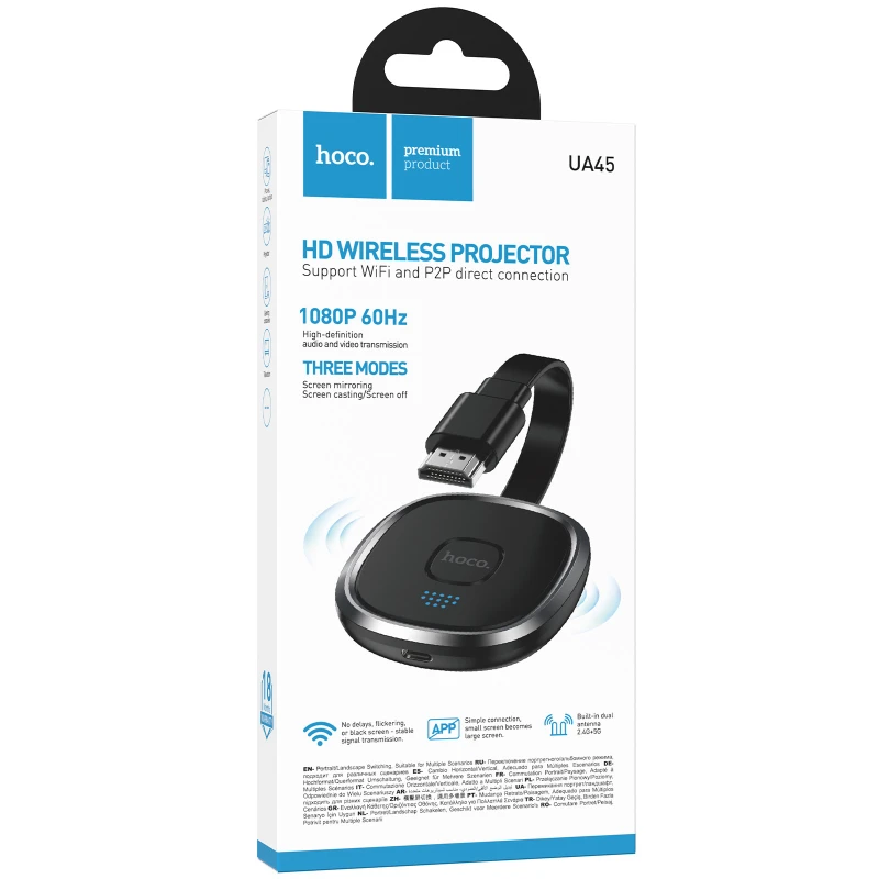 Адаптер Hoco UA45 HDMI Screen Mirroring Device (1080P) – Black. Фото 6 из 6