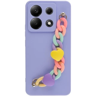 Чехол Heart с цепочкой для Xiaomi Redmi Note 13 Pro 5G — Lilac Blue