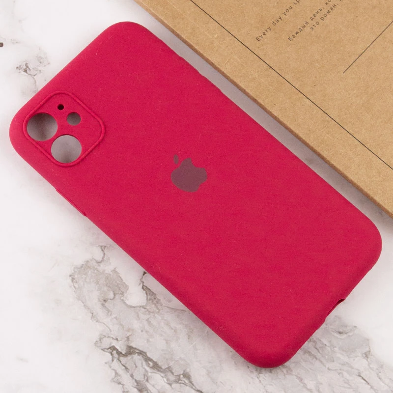 Чохол Silicone Case з захистом камери на Apple iPhone 12 (6.1") – Червоний / Rose Red. Фото 4 з 4