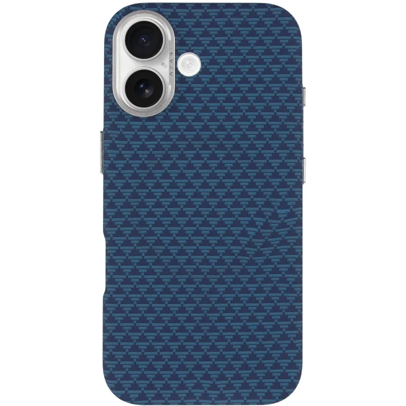 Чехол TPU+PC KVZV Triangular Pattern with Magnetic Fit для Apple iPhone 17 (6.3") – Blue. Фото 4 из 7