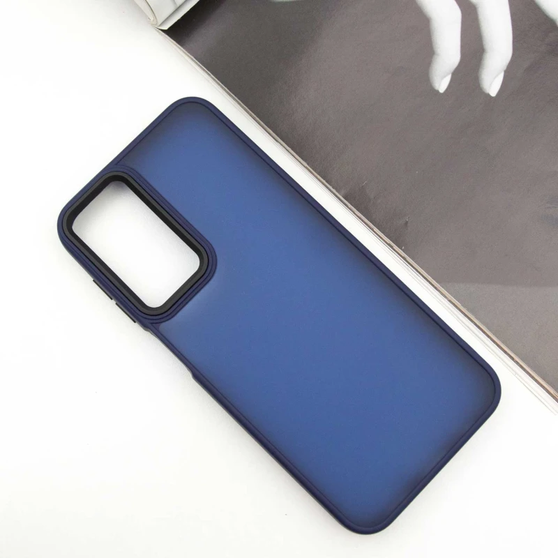 Чехол TPU+PC Lyon Frosted на Samsung Galaxy A18 – Синий / Navy Blue. Фото 2 из 6