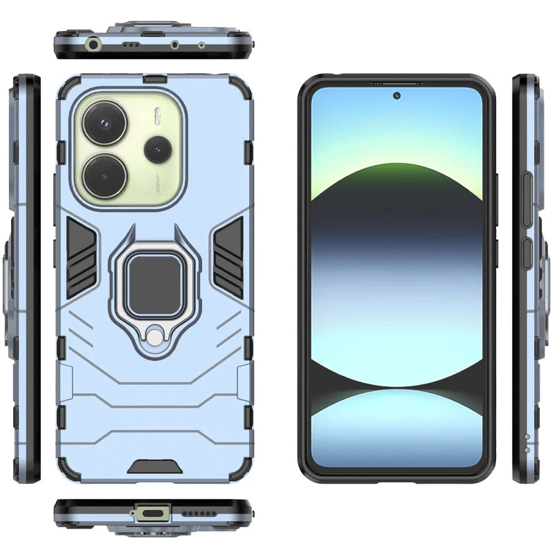 Протиударний чохол Transformer з кільцем на Xiaomi Redmi Note 14 5G – Сірий / Metal slate. Фото 2 з 5