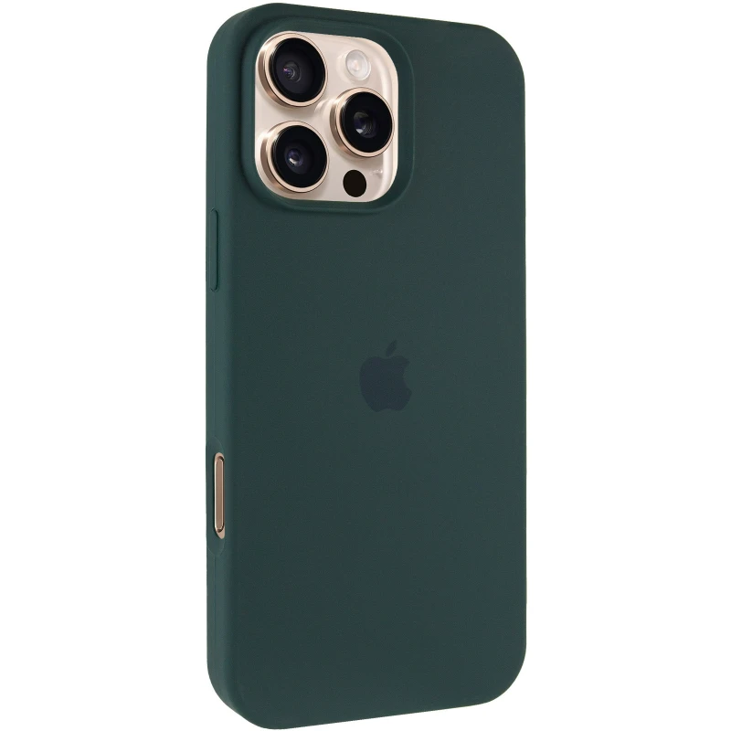 Чохол Silicone Case з закритим низом на Apple iPhone 16 Pro – Зелений / Forest green. Фото 2 з 6