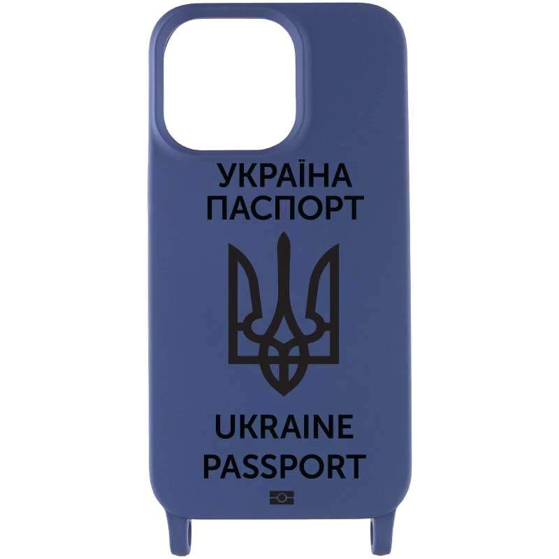 

Чехол Cord case Ukrainian style c длинным цветным ремешком для Apple iPhone 12 Pro (6.1") (Темно-синий / Midnight blue), Темно-синій / midnight blue