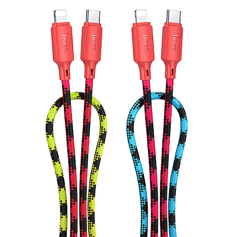 Дата кабель Hoco X116 Meridian Type-C to Lightning 27W (1m) – Gradient Red Mix. Фото 2 з 6