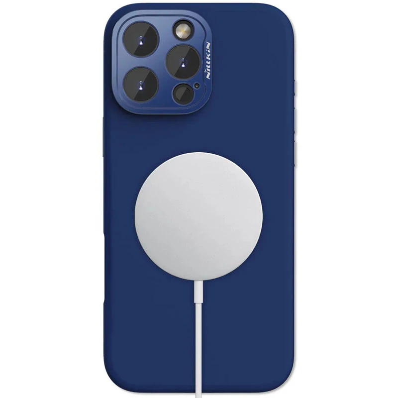 Чехол Silicone Nillkin LensWing Prop Magnetic для Apple iPhone 16 Pro Max – Синий / Blue. Фото 4 из 14