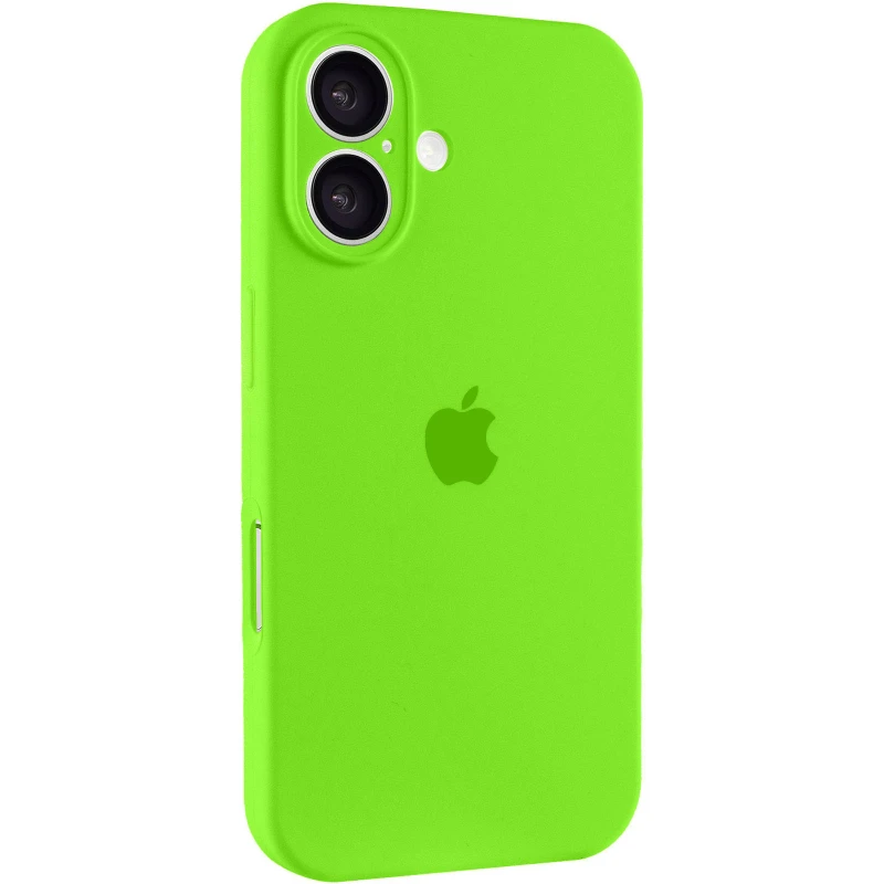 Чехол Silicone Case с защитой камеры для Apple iPhone 16 – Кислотный / Acid. Фото 4 из 5