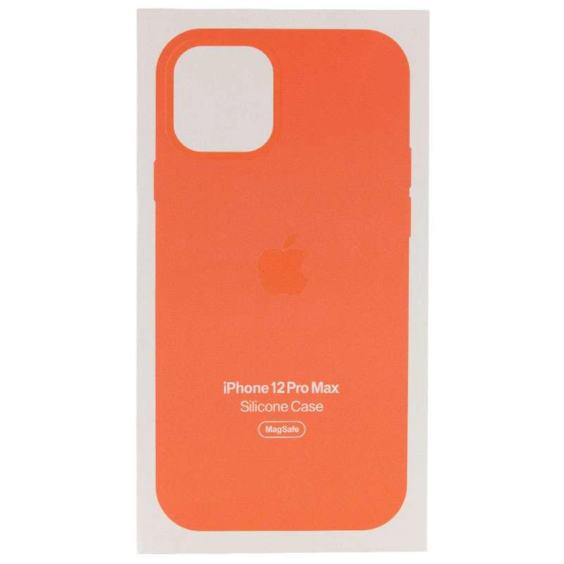 Чехол Silicone case (AAA) with Magsafe and Animation для Apple iPhone 12 Pro Max (6.7") – Оранжевый / Pink citrus. Фото 5 из 7