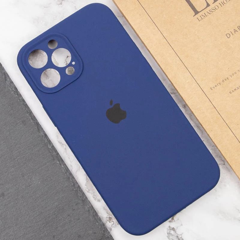 Чехол Silicone Case с защитой камеры для Apple iPhone 12 Pro (6.1") – Синий / Deep navy. Фото 6 из 7
