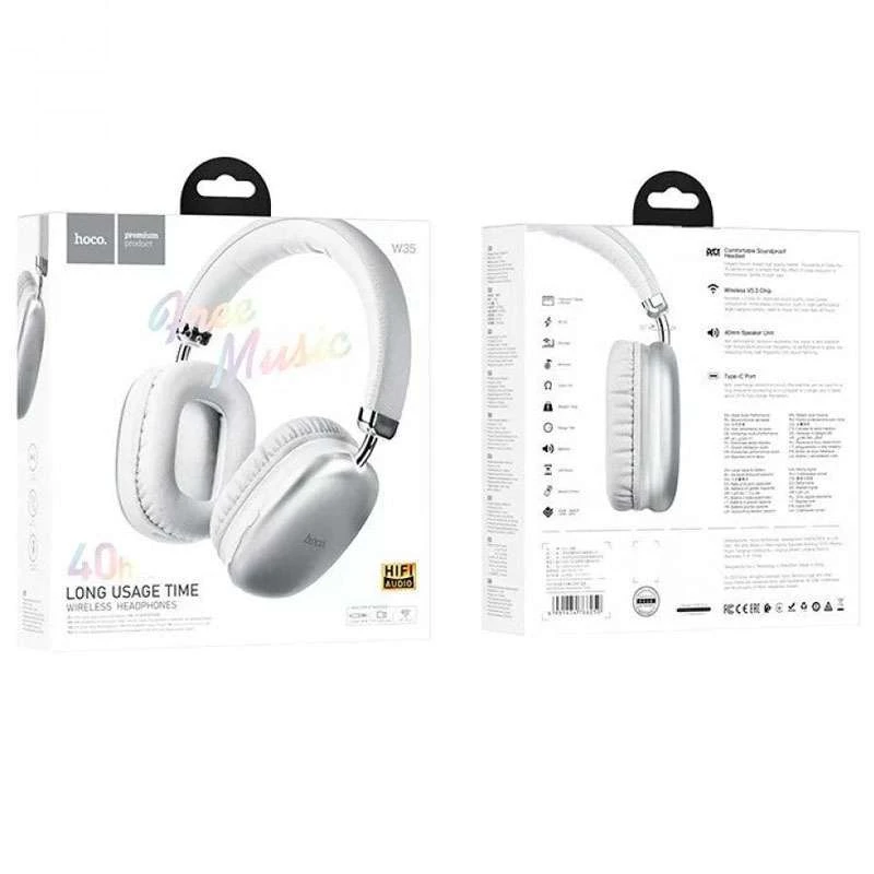 Bluetooth-навушники HOCO W35 – Срібний. Фото 4 з 4