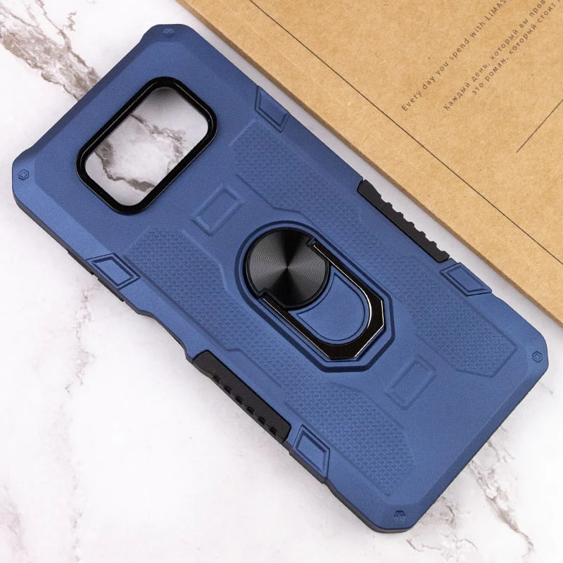 Протиударний чохол Military з підставкою-кільцем на Xiaomi Poco X3 NFC / Poco X3 Pro – Синій. Фото 6 з 6