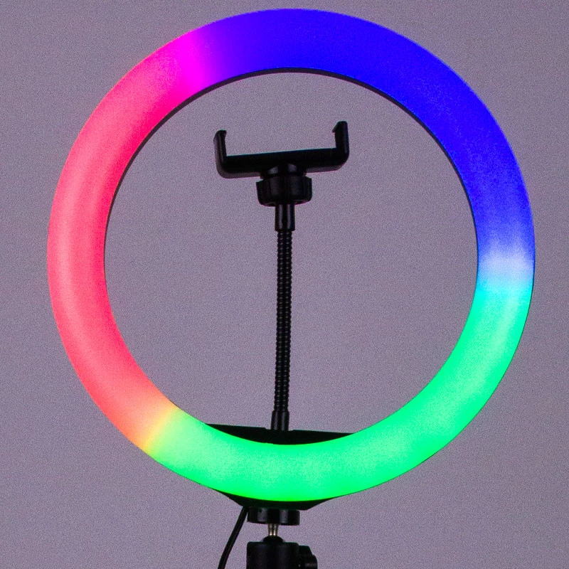 Кільцева світлодіодна LED лампа RGB Arc Ring 10" + tripod 2.1m фото 2 з 2
