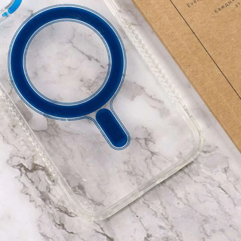 TPU чохол з кольоровою окантовкою камери з MagSafe на Apple iPhone 12 (6.1") – Синій. Фото 10 з 11
