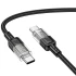 Дата кабель Hoco U129 Spirit Transparent Type-C to Type-C 60W (1.2m) – Black. Фото 2 з 5