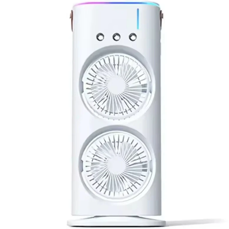 Настільний вентилятор F12 Spray Dual-Fan 2in1 з водяним охолодженням 1800mAh – White. Фото 1 з 5