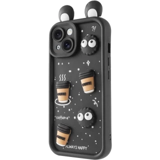 Силиконовый чехол Funny Toys with Ears для Apple iPhone 14 (6.1") — Black