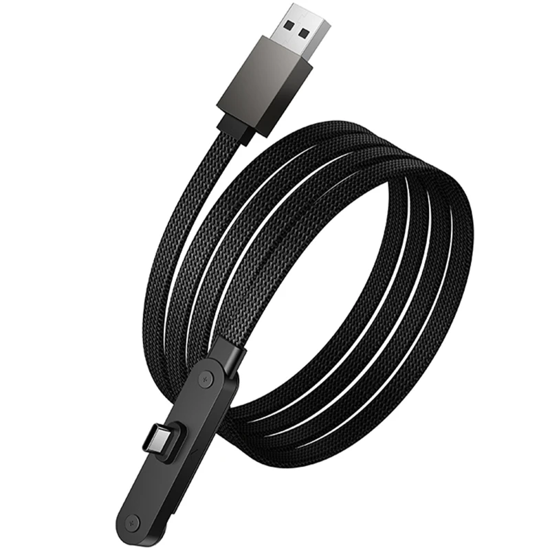 Дата кабель Hoco U150 Exquisite side plug and stand USB to Type-C 36W (1.2m) – Black. Фото 6 из 6