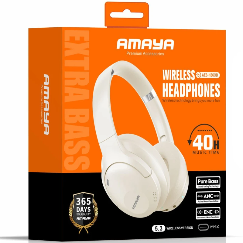 Накладные беспроводные наушники Amaya H360D ANC – Black. Фото 2 из 2