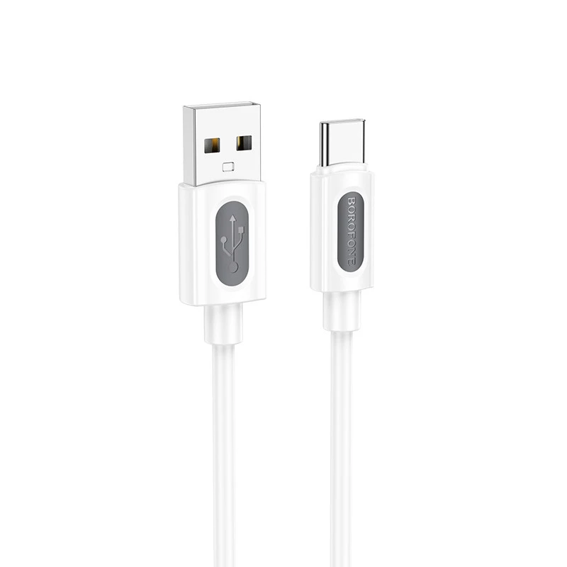 Дата кабель Borofone BX114 Structure USB to Type-C 3A (1m) – White. Фото 1 из 5