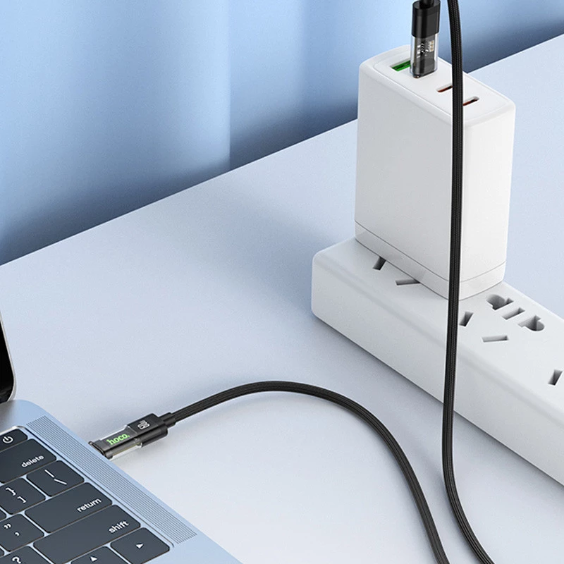 Дата кабель Hoco U116 Transparent Discovery Edition 60W Type-C to Type-C (1.2m) – Black. Фото 5 з 6