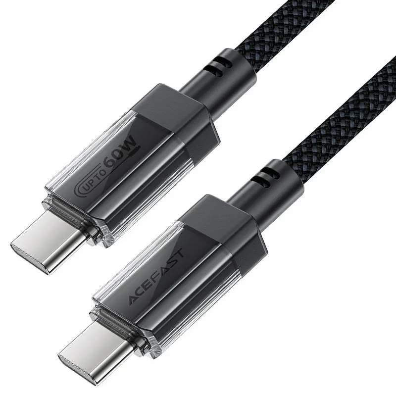 Дата кабель Acefast C12-03 Type-C to Type-C 60W (1.2m) – Black. Фото 2 з 5