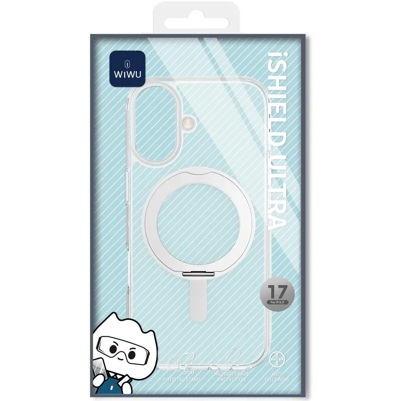 PC чохол WiWU iShield Ultra series with ring для Apple iPhone 17 (6.3") – Transparent. Фото 5 з 5