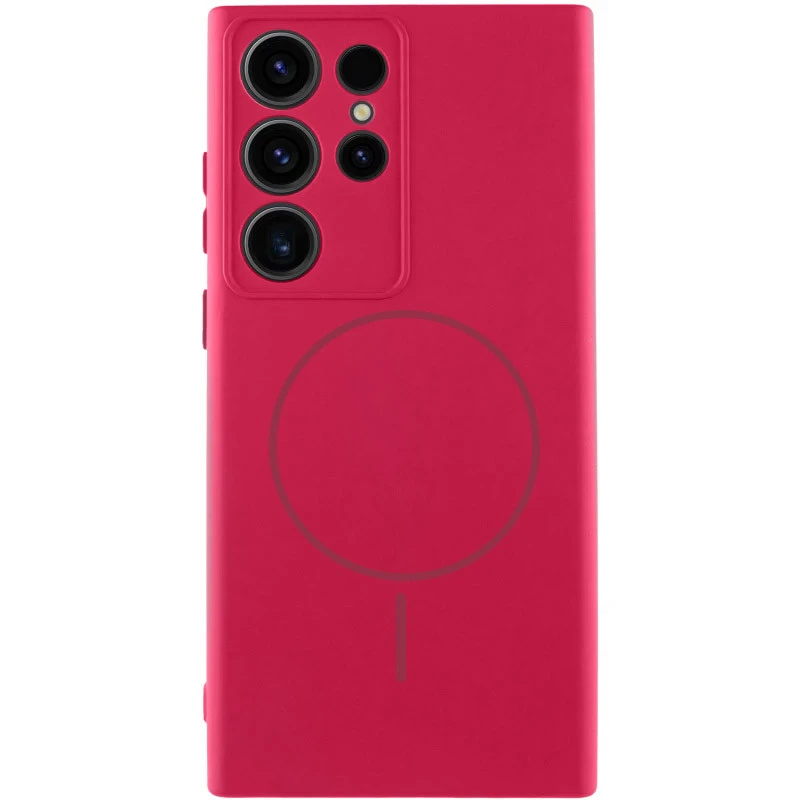 Чохол Silicone Cover Lakshmi Full Camera (AA) with Magnetic Fit для Samsung Galaxy S24 Ultra – Червоний / Rose Red. Фото 2 з 2
