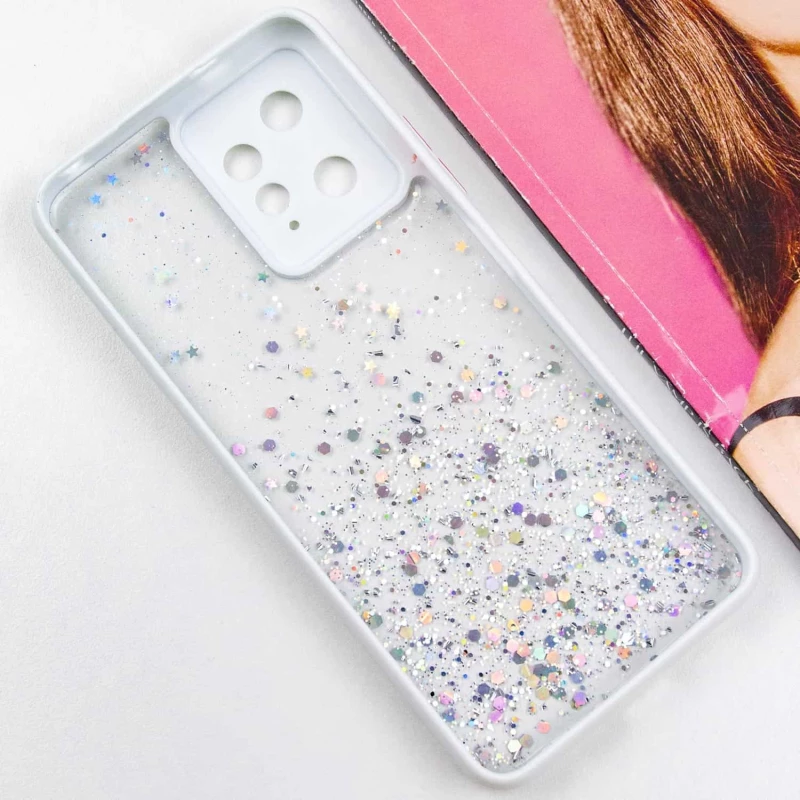 Чохол з блискітками та захистом камери на Xiaomi Redmi Note 12 4G – Білий. Фото 5 з 9