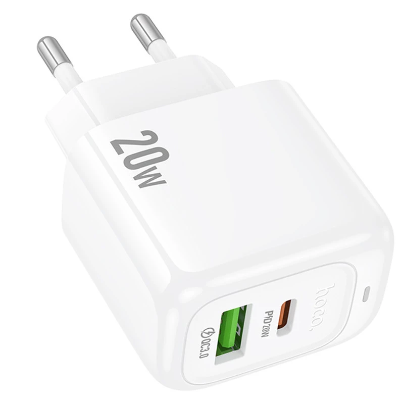 МЗП Hoco CS54A Surplus PD20W+QC3.0 (1USB-A/1C) – White. Фото 3 з 8