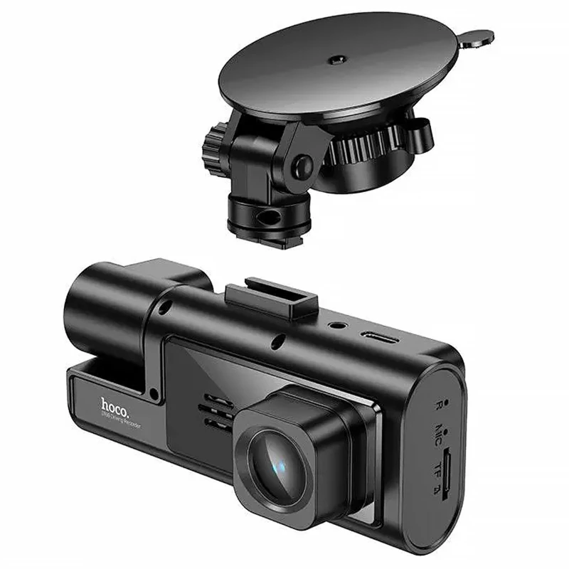 Відеореєстратор Hoco DI60 2-inch display with rear camera (1280+720P) – Black. Фото 4 з 7