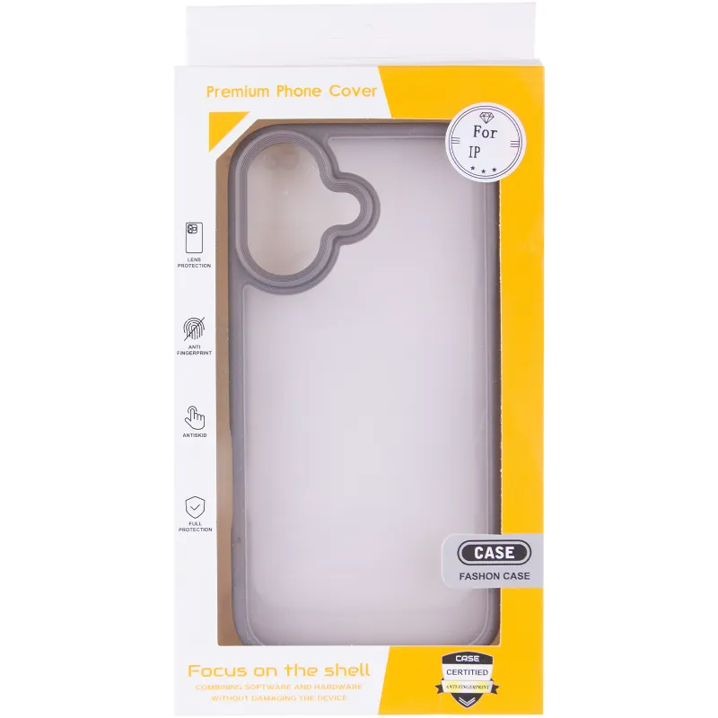 TPU+PC с металлическими кнопками для Apple iPhone 17 (6.3") – Серый / Grey. Фото 8 из 8