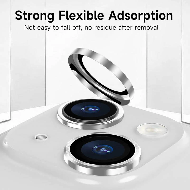 Металеве захисне скло на камеру на Apple iPhone 13 (6.1") – Срібний / Silver. Фото 3 з 5