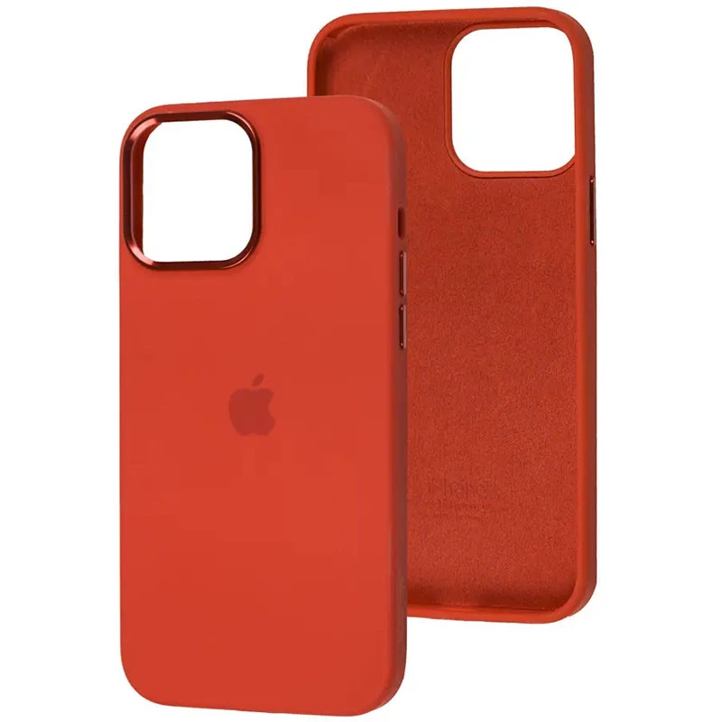 

Чехол Silicone Case с металлическими кнопками для Apple iPhone 14 Pro (6.1") (Красный / Red), Червоний / red
