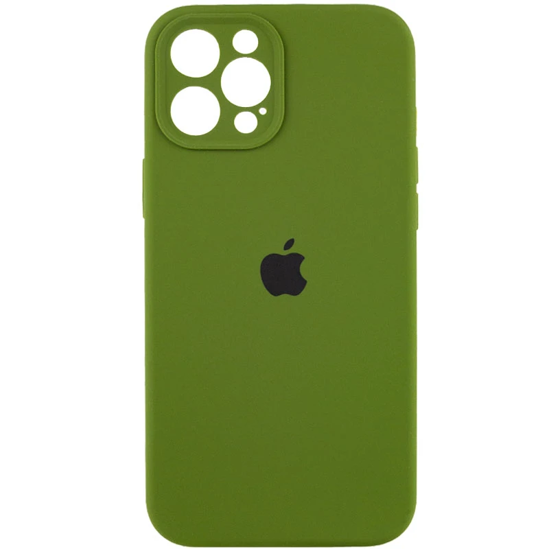 Чехол Silicone Case с защитой камеры для Apple iPhone 12 Pro Max (6.7") – Зеленый / Dark Olive. Фото 2 из 6