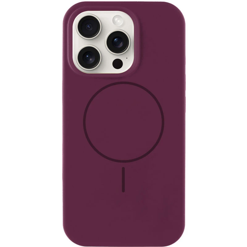 Чохол Silicone Armor Max no logo with MagSafe для Apple iPhone 12 (6.1") – Бордовий / Plum. Фото 1 з 6