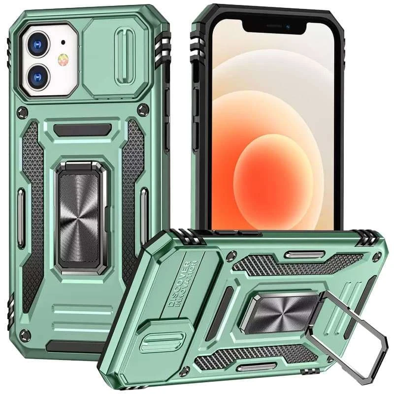 Ударостійкий чохол Square Ring зi шторкою на камеру на Samsung Galaxy M53 5G – Зелений / Light Green. Фото 2 з 2