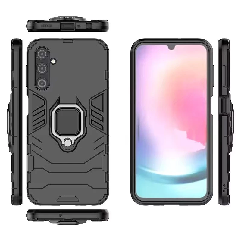 Протиударний чохол Transformer з кільцем на Samsung Galaxy M54 5G – Чорний / Soul Black. Фото 5 з 7