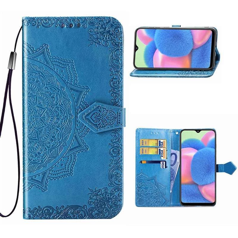 Шкіряний чохол-книжка Art Case з візитницею для Oppo A53 / A32 / A33 – Синій. Фото 3 з 6