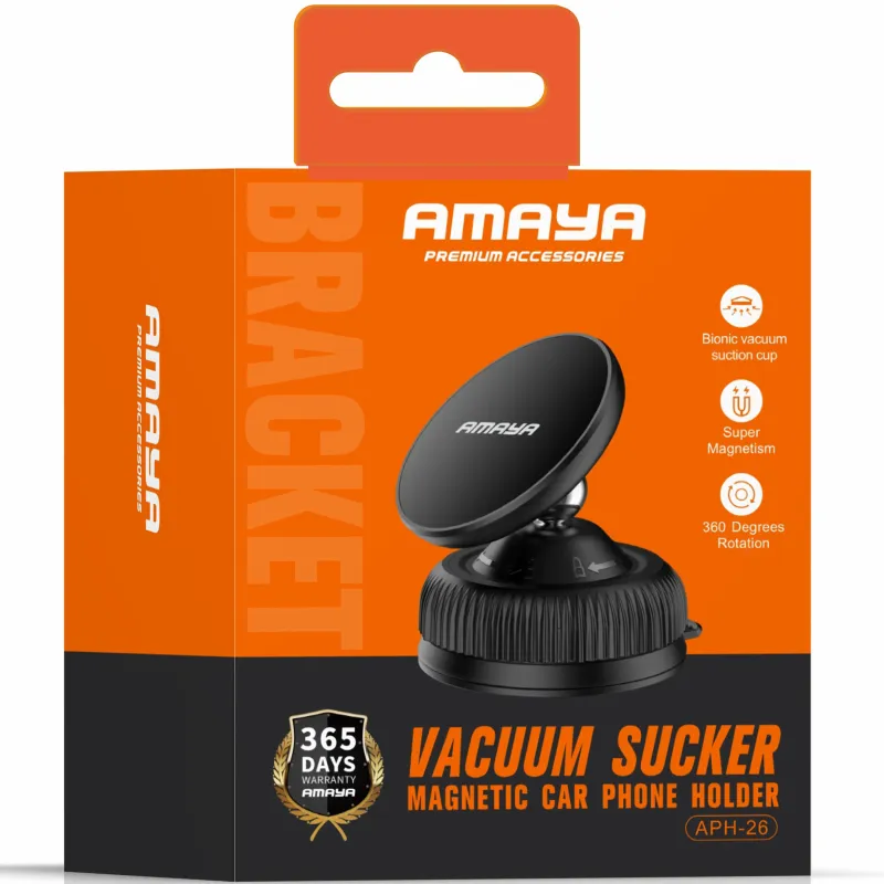 Автотримач Amaya APH-26 Vacuum Suction Magnetic – Black. Фото 2 з 2