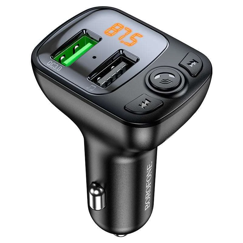 АЗУ FM-модулятор Borofone BC41 Eminency QC3.0 – Черный. Фото 8 из 8