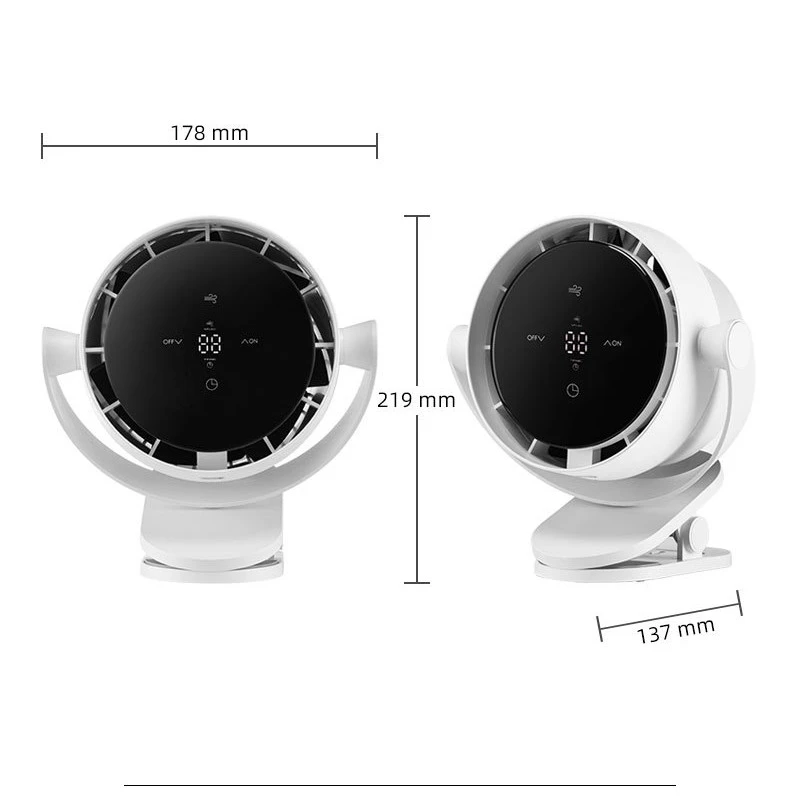 Настільний вентилятор F7 з затискачем 4000mAh – White. Фото 8 з 8