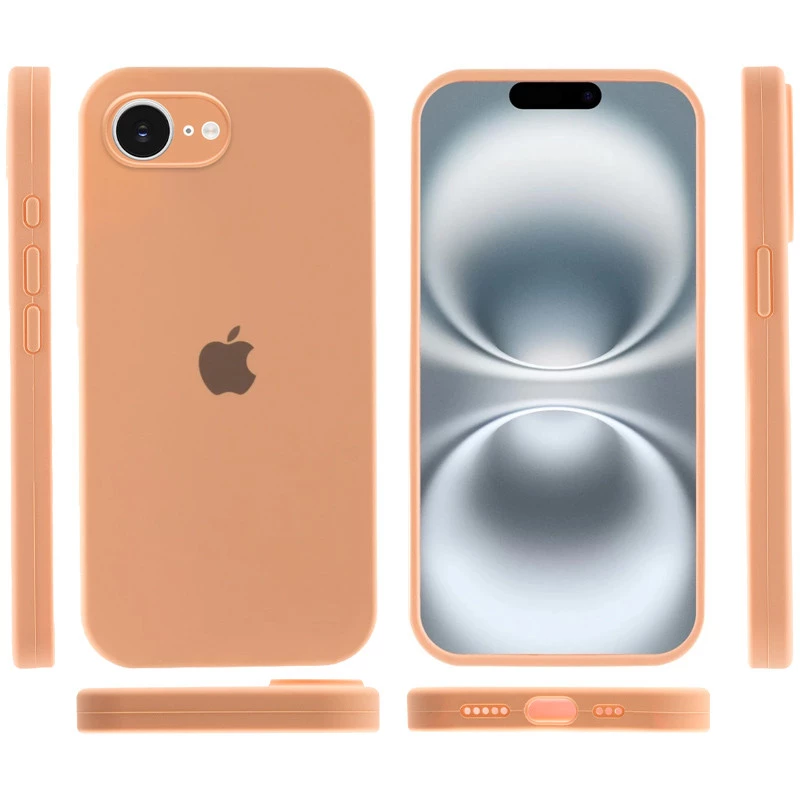 Чехол Silicone Case с закрытым низом для Apple iPhone 17e (6.1") – Оранжевый / Cantaloupe. Фото 4 из 6