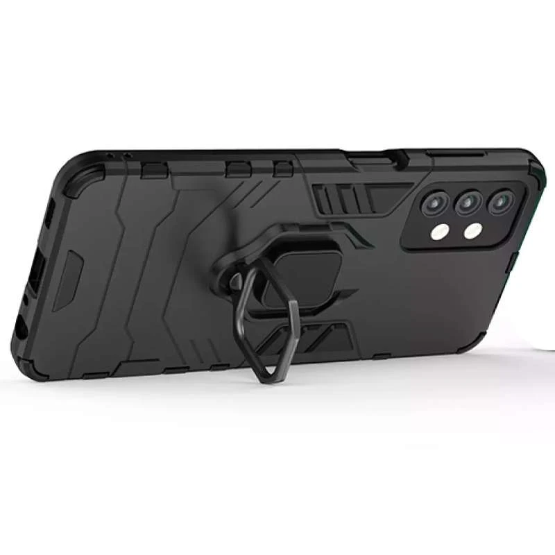 Противоударный чехол Transformer с кольцом для Samsung Galaxy A13 4G – Черный / Soul Black. Фото 4 из 5